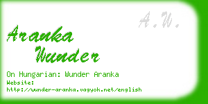 aranka wunder business card